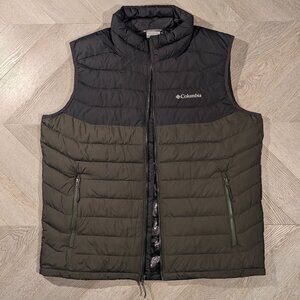 Columbia Omni-Heat Vest Men's Size XL Black and Olive Green NWOT